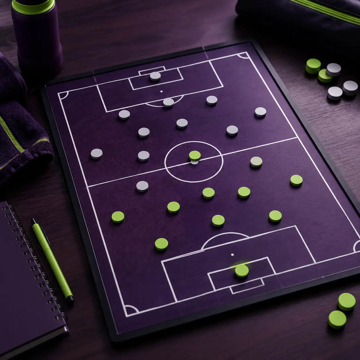 Papan strategi sepak bola untuk memahami konteks pertandingan